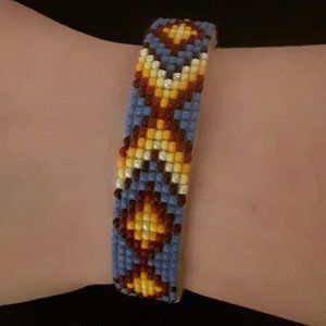 Southwest Design Seed Bead Cuff Bracelet